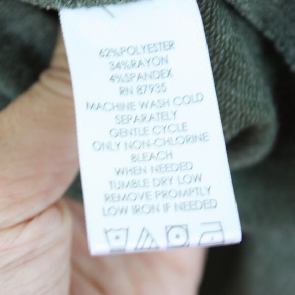 LOGO By Lori Goldstein Open Cardigan Women's Size Small Olive Green - Picture 4 of 4